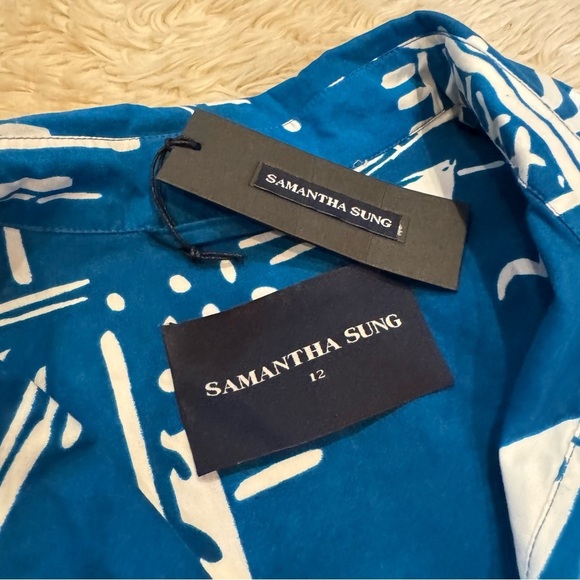 NWT Samantha Sung Audrey #1 Sleeveless Dress in Cote D’azure Sea Blue - Size 12 - Picture 5 of 9